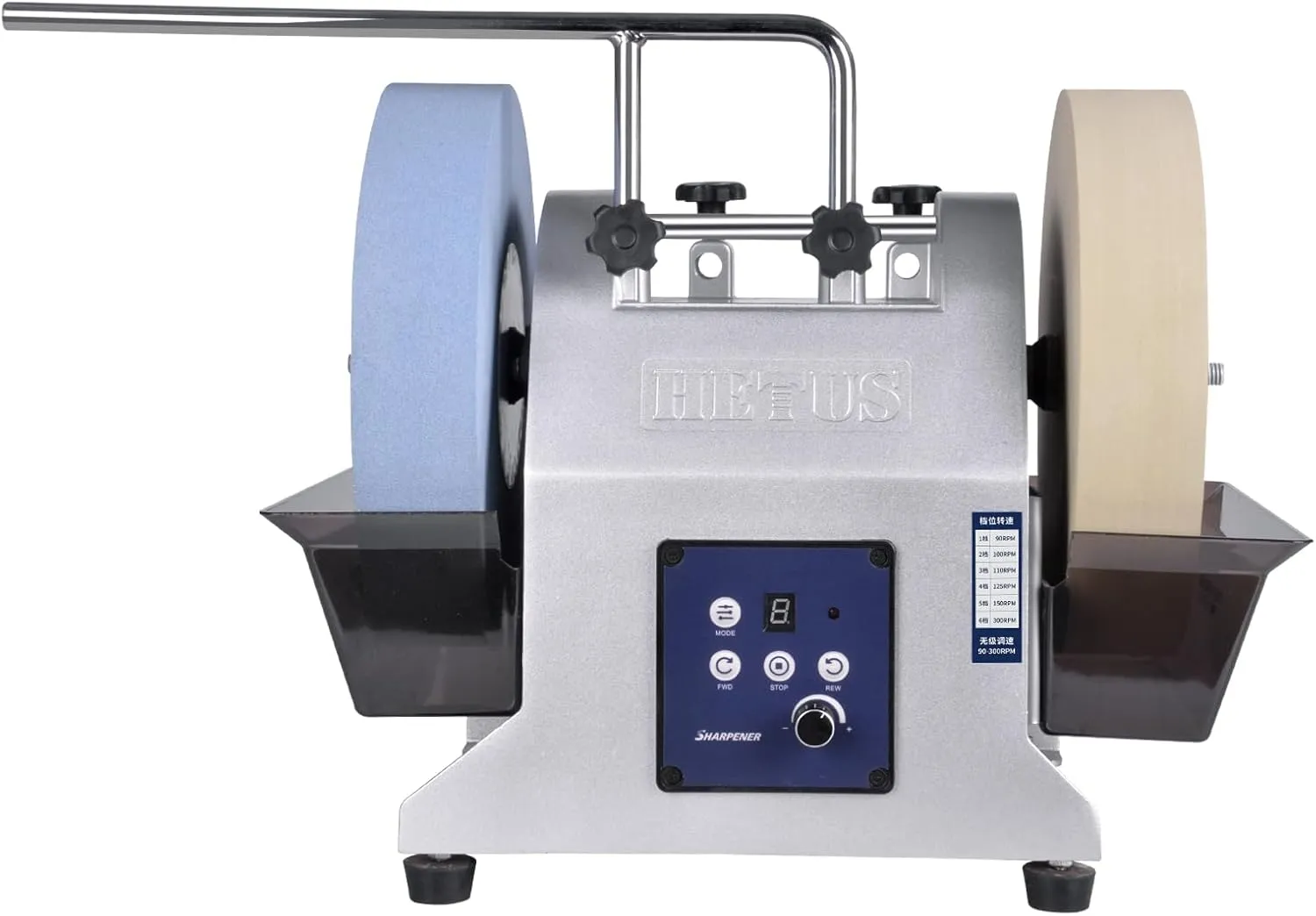 10'' Water Cooled Sharpening System for Edge Tools，Two-Direction Double Grinding Wheel Variable-Speed Wet Sharpener (Double Grinding Wheel)