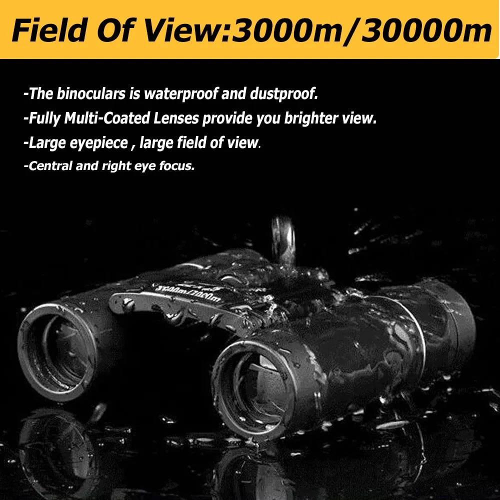 100X22 Professional Binoculars 30000M High Power HD Portable Hunting Optical Telescope BAK4 Night Vision Binocular For Camping