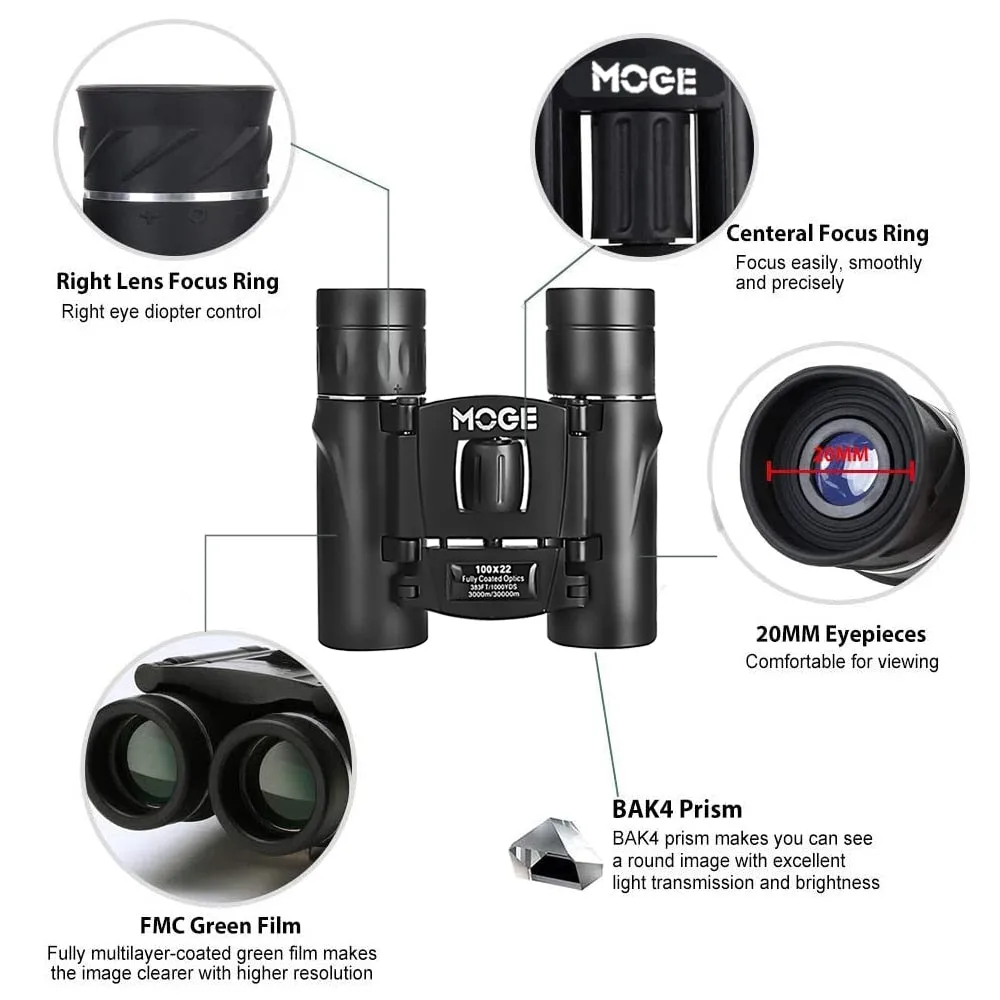 100X22 Professional Binoculars 30000M High Power HD Portable Hunting Optical Telescope BAK4 Night Vision Binocular For Camping