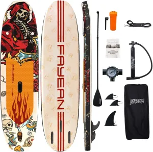 11"×33"×6" Extra Wide Stand Up Paddle Board, Inflatable Paddle Board with Sup Accessories, 400lbs Capacity for Family with Safety Leash, All Round Sup for Yoga Fishing Surfing