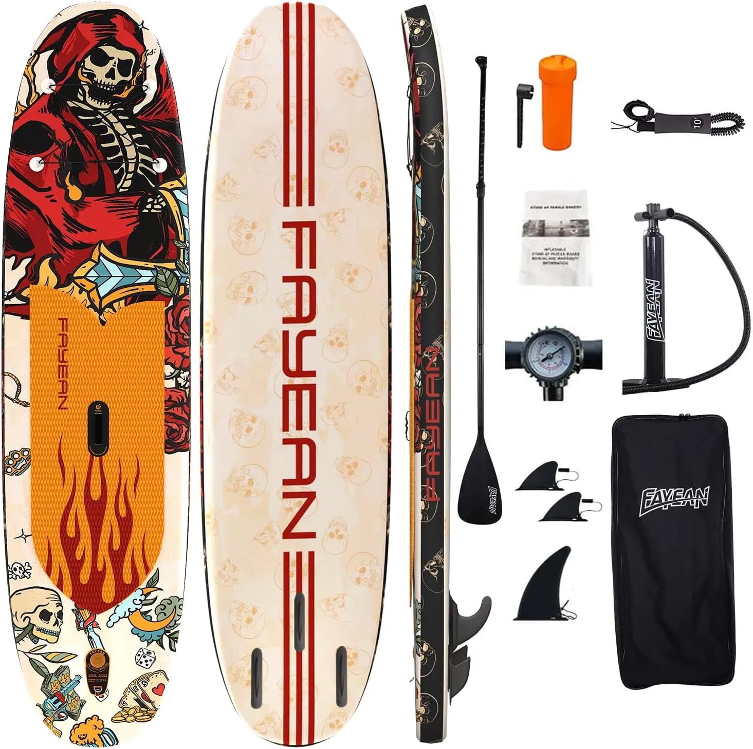 11"×33"×6" Extra Wide Stand Up Paddle Board, Inflatable Paddle Board with Sup Accessories, 400lbs Capacity for Family with Safety Leash, All Round Sup for Yoga Fishing Surfing