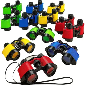 12-Pack Toy Binoculars for Kids by Kicko - 3.5 x 5 in Binoculars for Bird Watching, Jungle Exploration for Party Favors and Adventure Play - Durable and Easy to Use