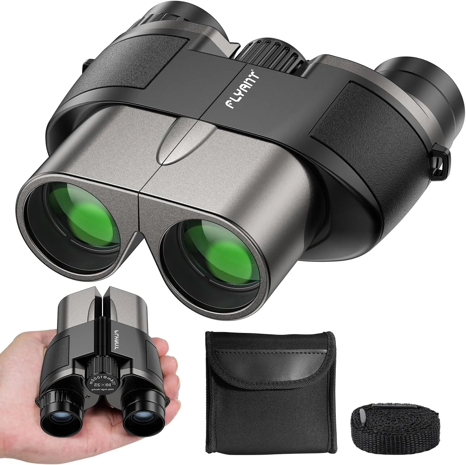 12X25 High Powered Binoculars for Adults, Compact Binoculars with Clear Low Light Vision, Easy Focus Waterproof Small Binocular for Bird Watching, Hunting, Hiking, Cruise Ship, Travel, Concerts