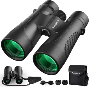 15x52 Binoculars for Adults High Powered: Waterproof Fogproof Shockproof UHD Binoculars Easy Focus - Large View Travel with Clear Low Light Vision for Bird Watching Hiking Hunting Trip Black