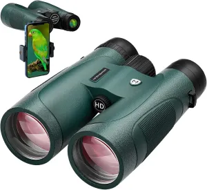 15x52 HD Binoculars for Adults High Powered with Upgraded Phone Adapter - Large View Binoculars with Clear Low Light Vision - Lightweight Waterproof Binocular for Bird Watching Travel Hunting Cruise