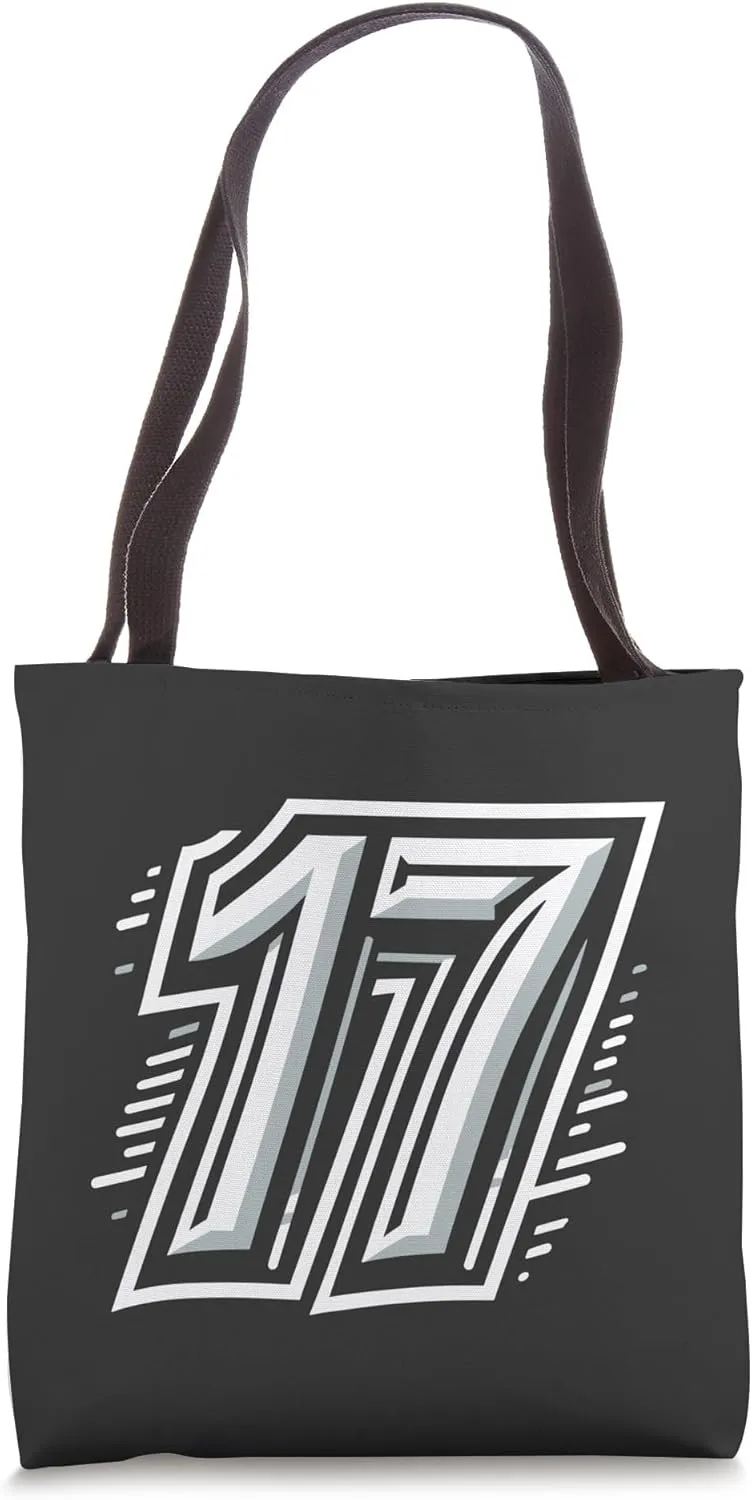 17 -Back "Seventeen's Stride" - Number 17 for Sports / Clubs Tote Bag