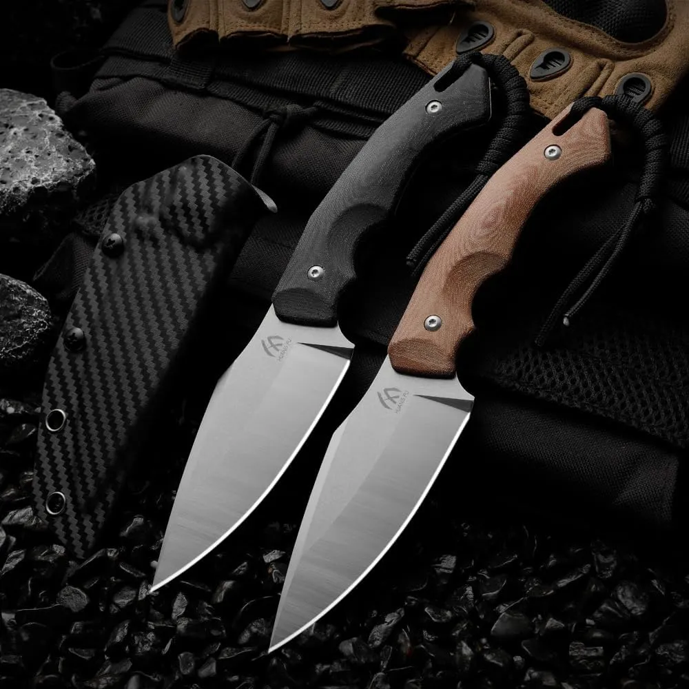 ，1PC， Wilderness survival outdoor knife, can be used for outdoor activities, hiking, and trekking, and is a multifunctional knife suitable for various environments. (black)