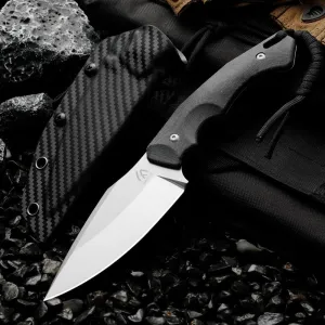 ，1PC， Wilderness survival outdoor knife, can be used for outdoor activities, hiking, and trekking, and is a multifunctional knife suitable for various environments. (black)