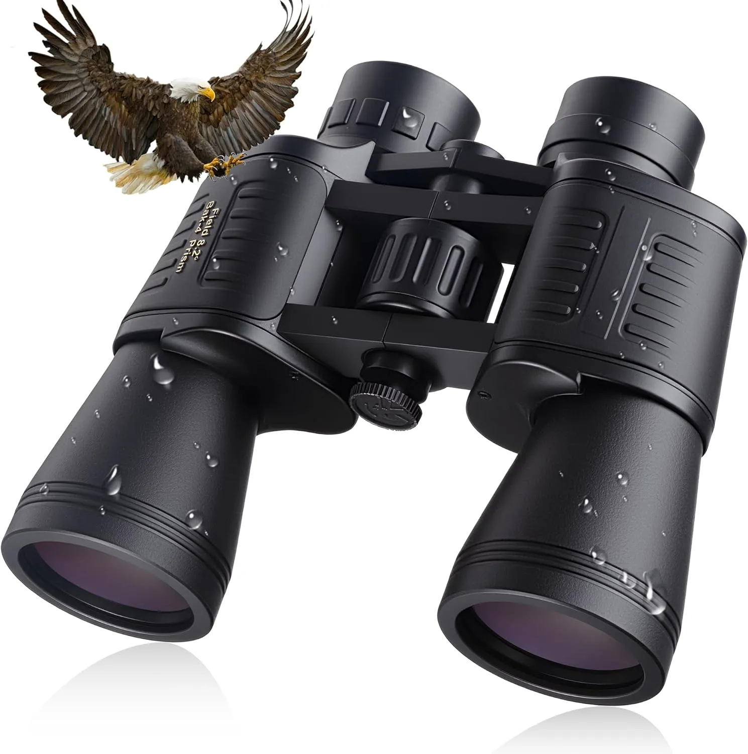 20 x 50 High Powered Binoculars for Adults, Large View Binocular Waterproof Compact Binoculars with Low Light Vision for Bird Watching Sightseeing Wildlife Watching Traveling Stargazing (Black)