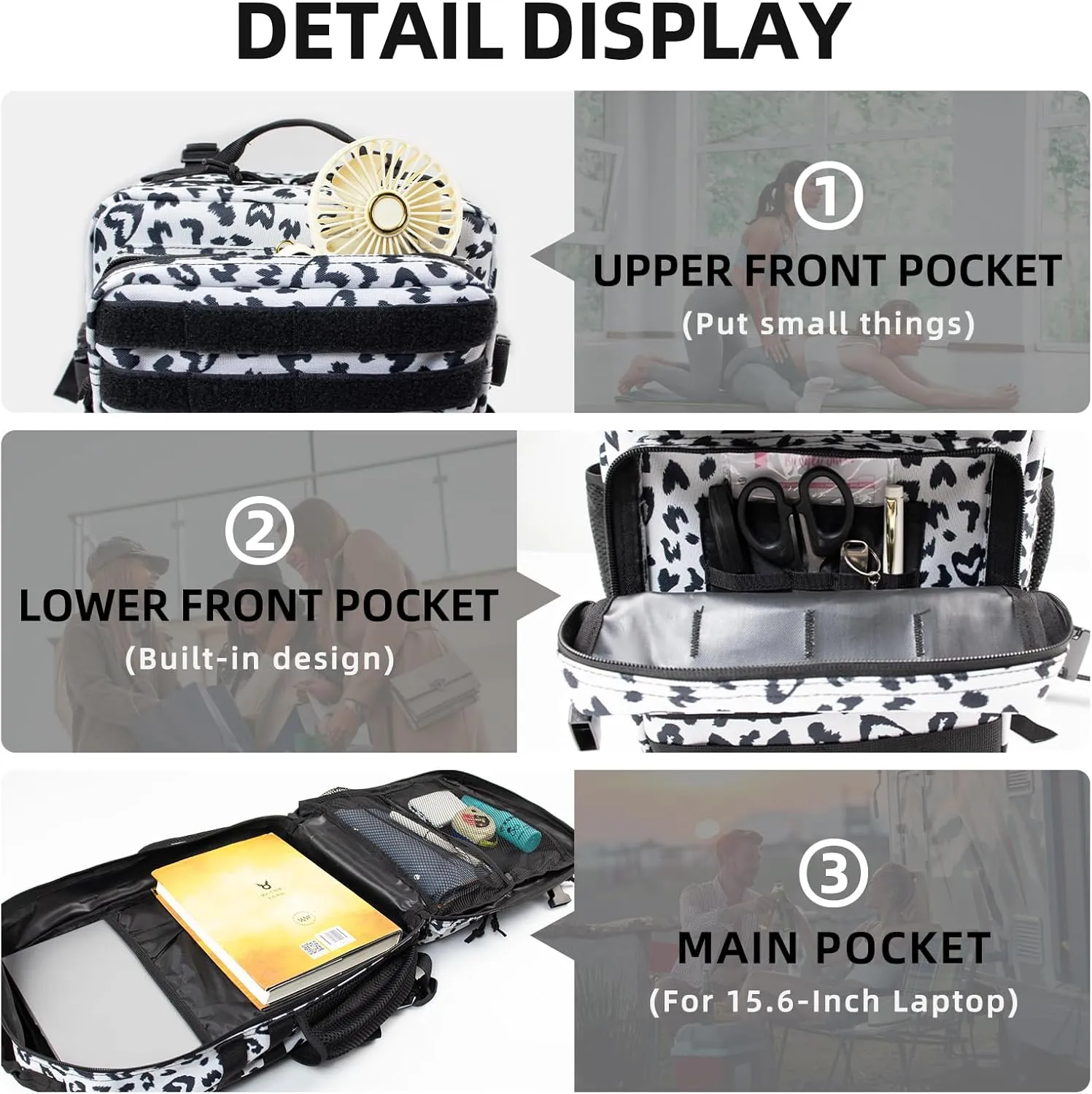 25L Small Military Tactical Backpacks For Men Camping Hiking Trekking Daypack With Bottle Pouch Bug Out Bag Lage MOLLE DayPack - 25L Heart Print Work Pack Daily Backpack