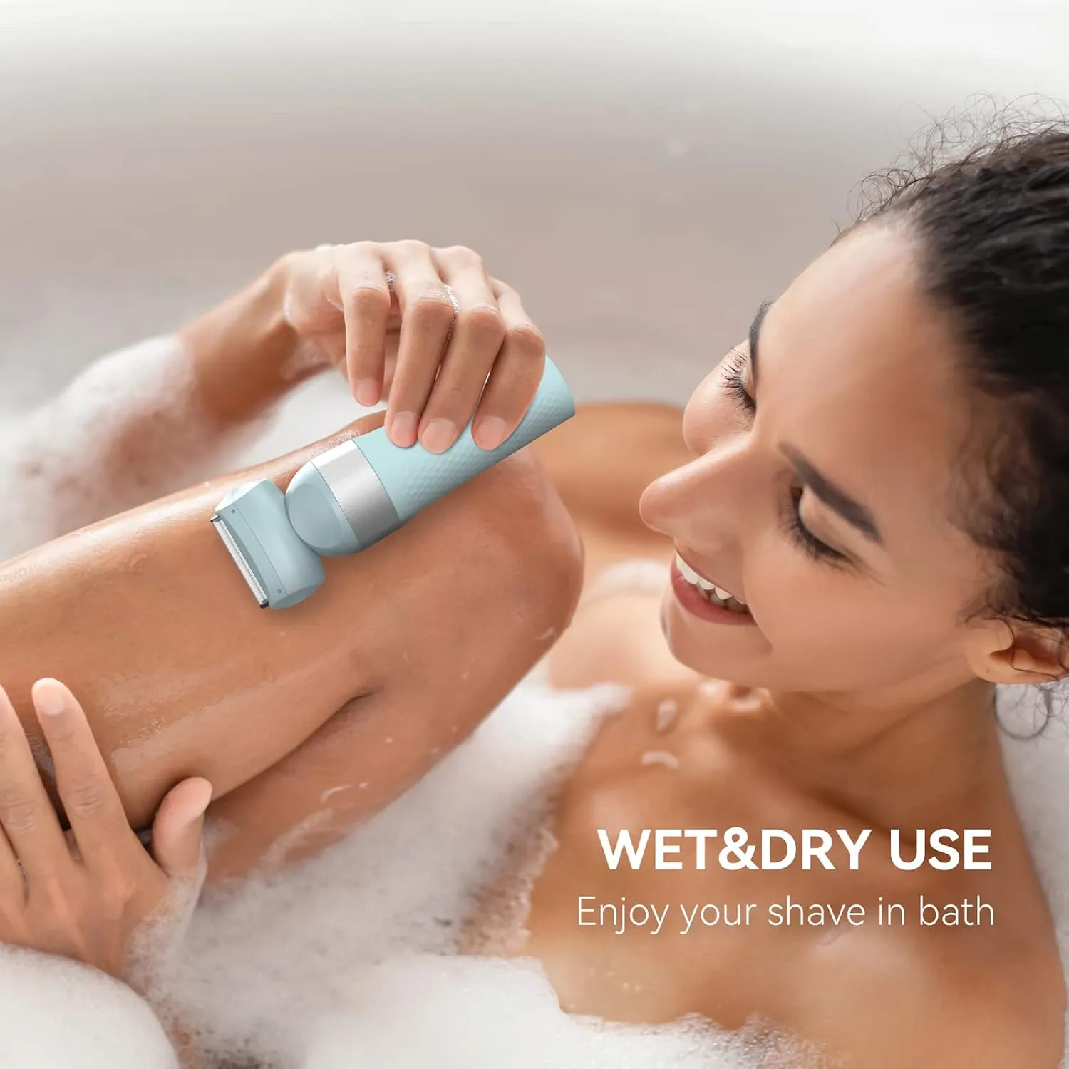 3-in-1 Electric Razor for Women,Dual-Foil Electric Shaver for Woman Face,Legs,Armpit,Rechargeable Bikini Trimmer,3-,Intimate Shaver with Illumination,Public Hair Trimmer Women (Light Blue)