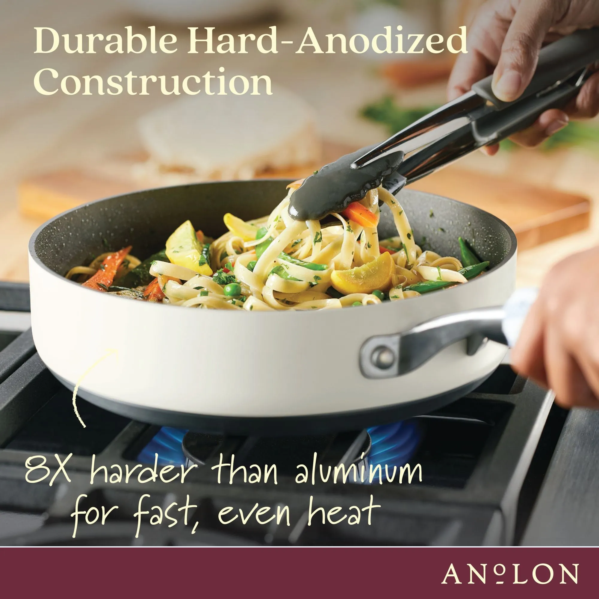3-Quart Hard Anodized Nonstick Sauté Pan with Lid