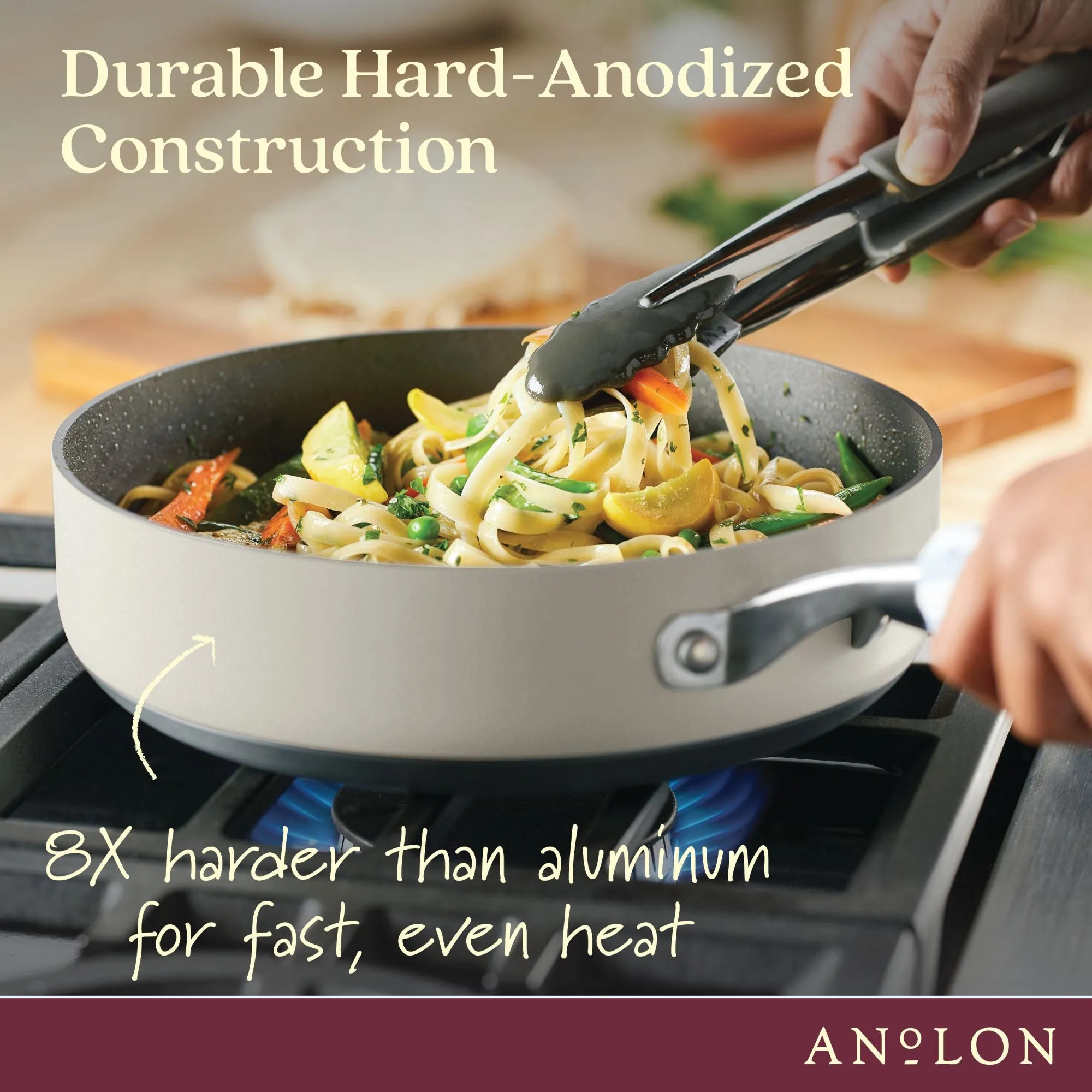 3-Quart Hard Anodized Nonstick Sauté Pan with Lid