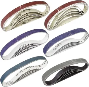 30 Pcs 1/2" x 12" Replacement Sharpening Belt Kit for Official Work Sharp Knife & Tool Sharpener (WSKTS & WSKTS-KT/Mk.1 & Mk.2) - 80/120/240/400/1000/2500 Grits