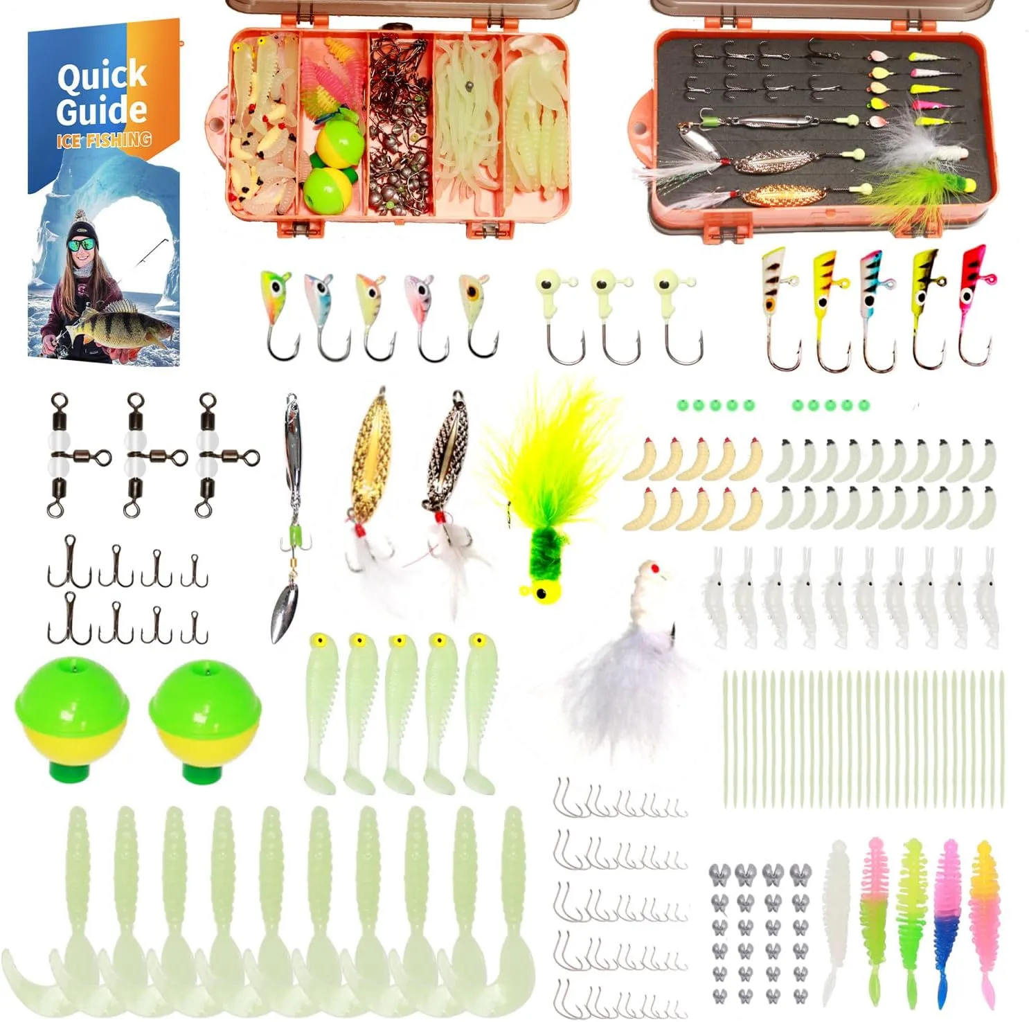 322-Piece Fishing Lures Kit - Buzz Bait/Spinner Baits/Jig/Frog, Fishing Tackle Box with Tackle Included, Soft Bait/Hooks/Weights, 2024 Fishing Gear Lure Kit Gift for Men Freshwater Bass Trout