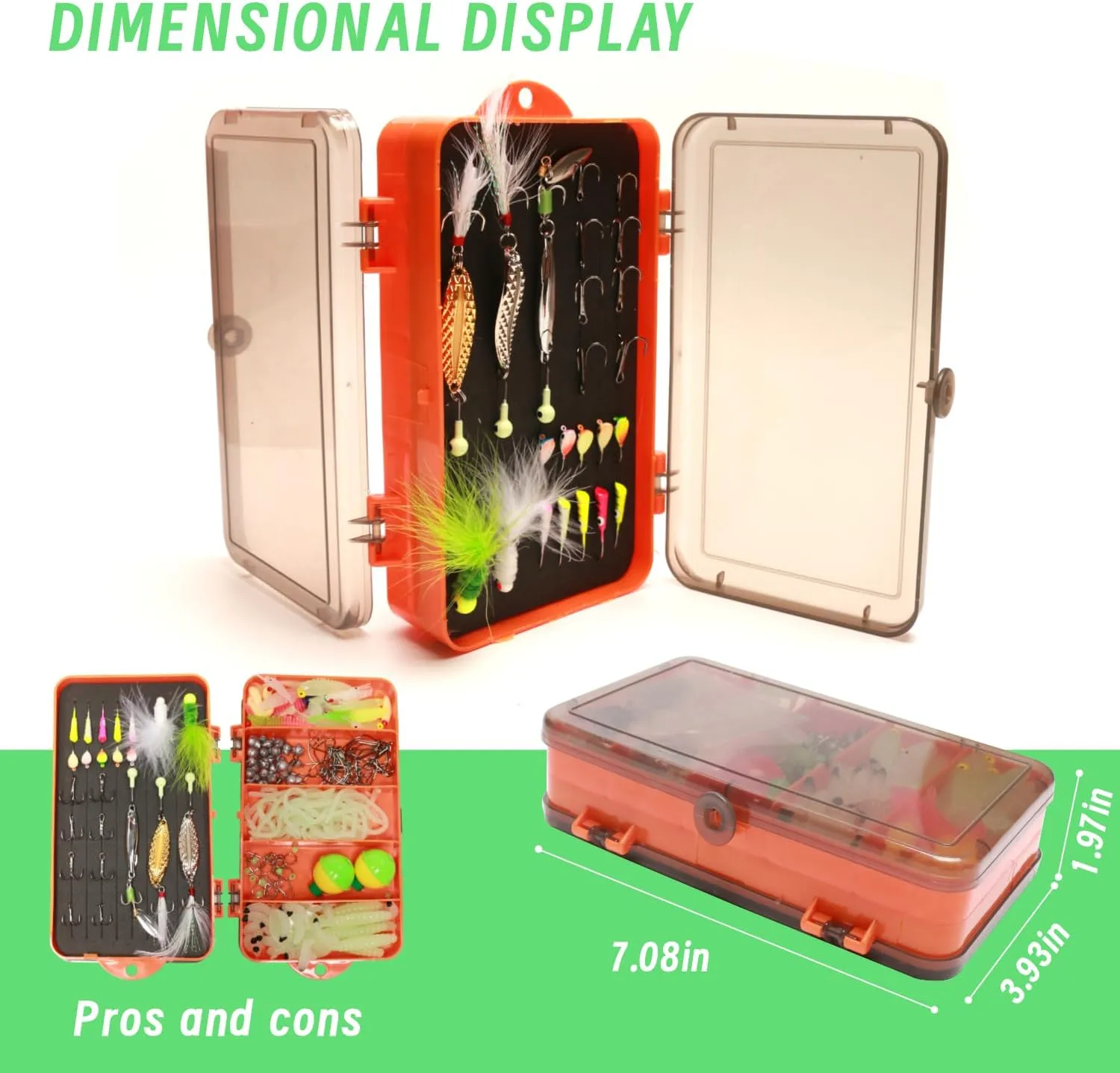 322-Piece Fishing Lures Kit - Buzz Bait/Spinner Baits/Jig/Frog, Fishing Tackle Box with Tackle Included, Soft Bait/Hooks/Weights, 2024 Fishing Gear Lure Kit Gift for Men Freshwater Bass Trout