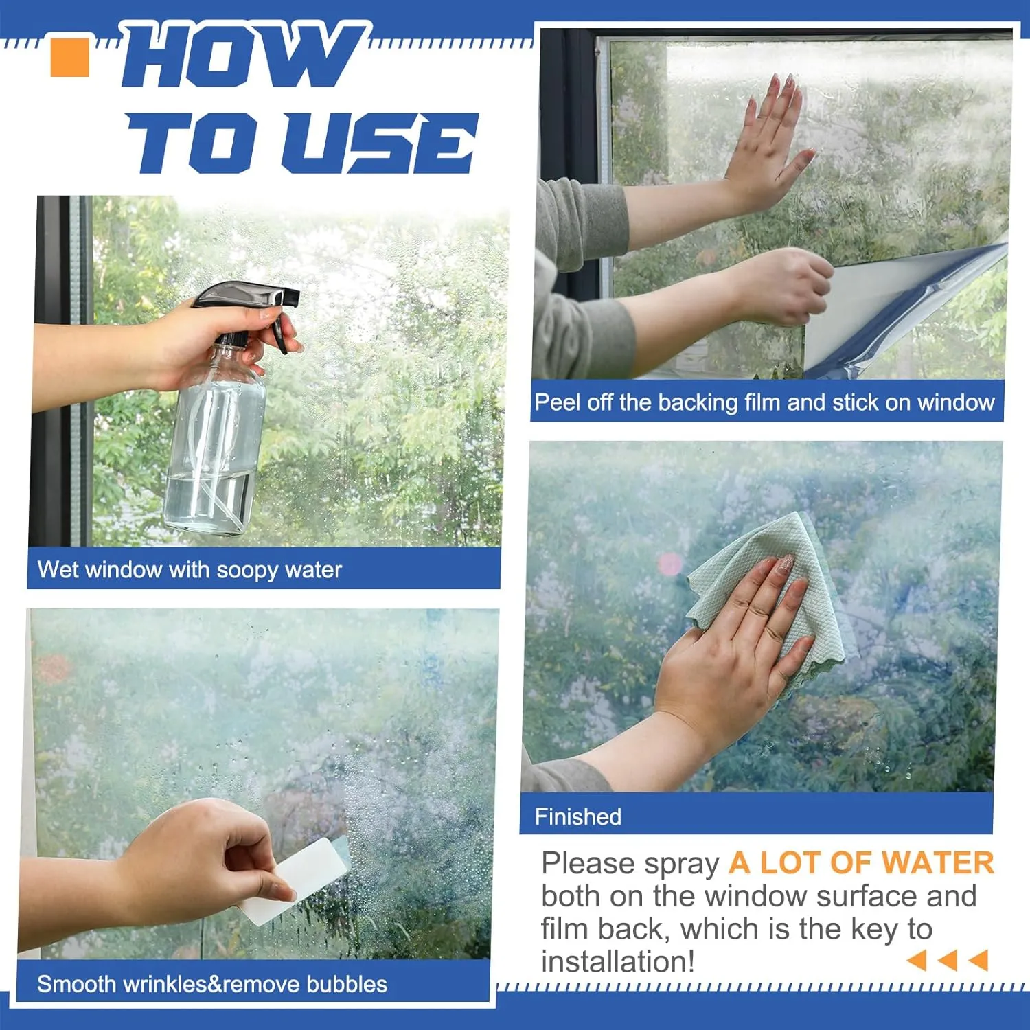 36 Inch X 26 Ft One Way Window Tint Privacy Reflective Daytime Mirror Film Sun Blocking Thermal Insulated Film Heat Control Static Cling Anti UV for Home Office (Silver)