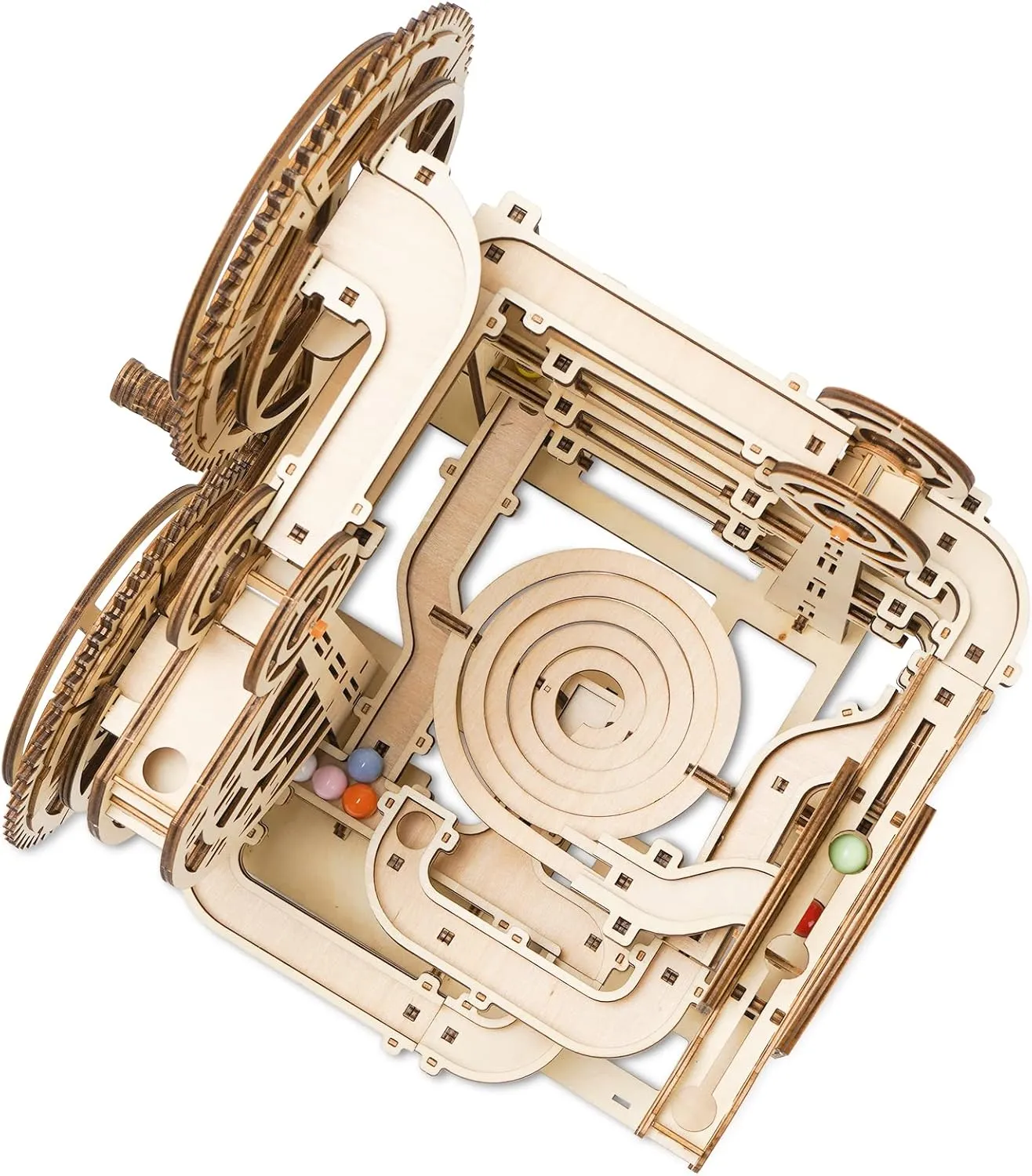 3D Wooden Puzzles for Adults, Rollercoaster Marble Maze Run Model DIY Building Kits Block Craft, Mechanical Gear Kit Hobbies Toys Valentines Birthday for Hobbyist, 396 PCS