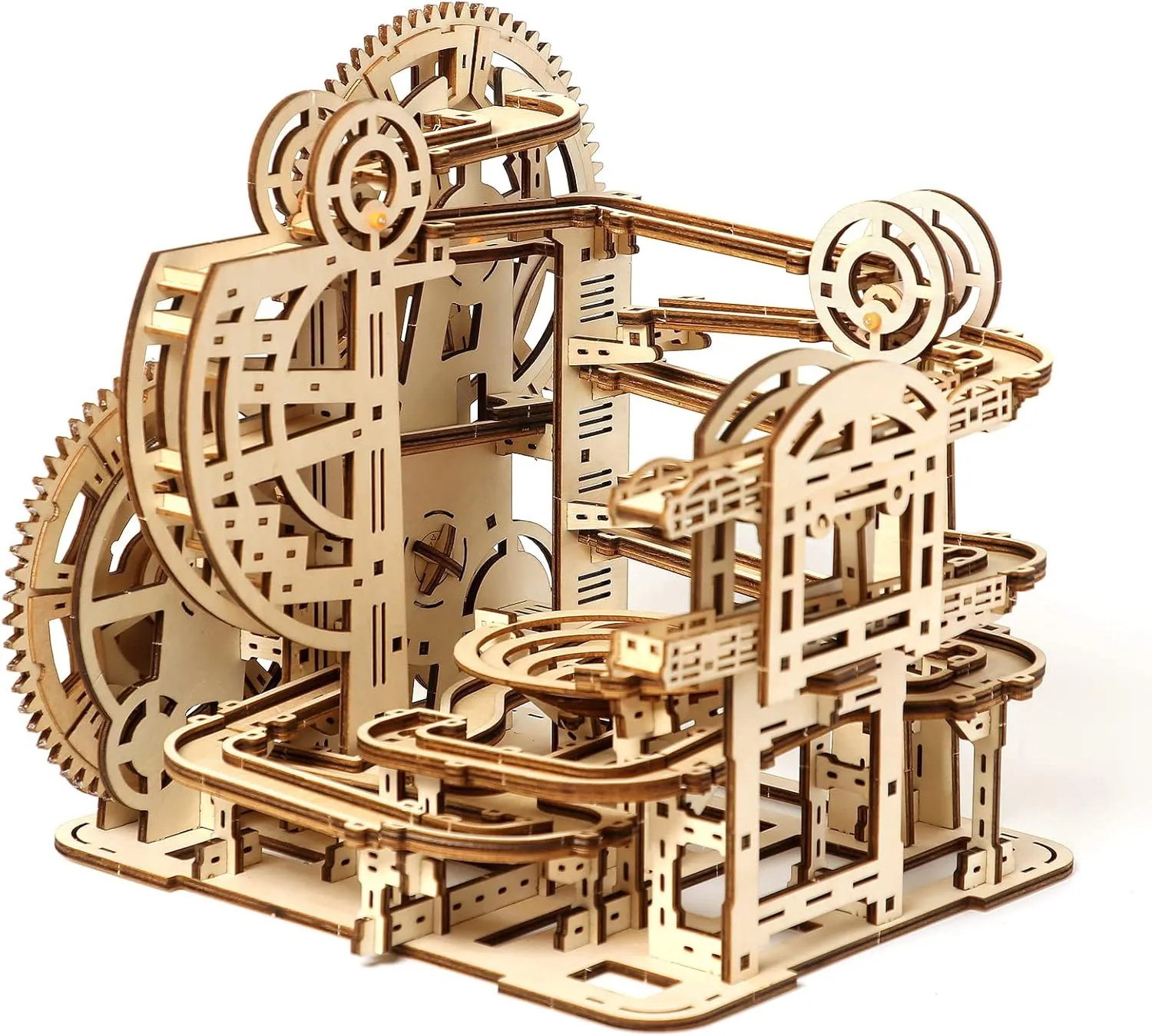 3D Wooden Puzzles for Adults, Rollercoaster Marble Maze Run Model DIY Building Kits Block Craft, Mechanical Gear Kit Hobbies Toys Valentines Birthday for Hobbyist, 396 PCS
