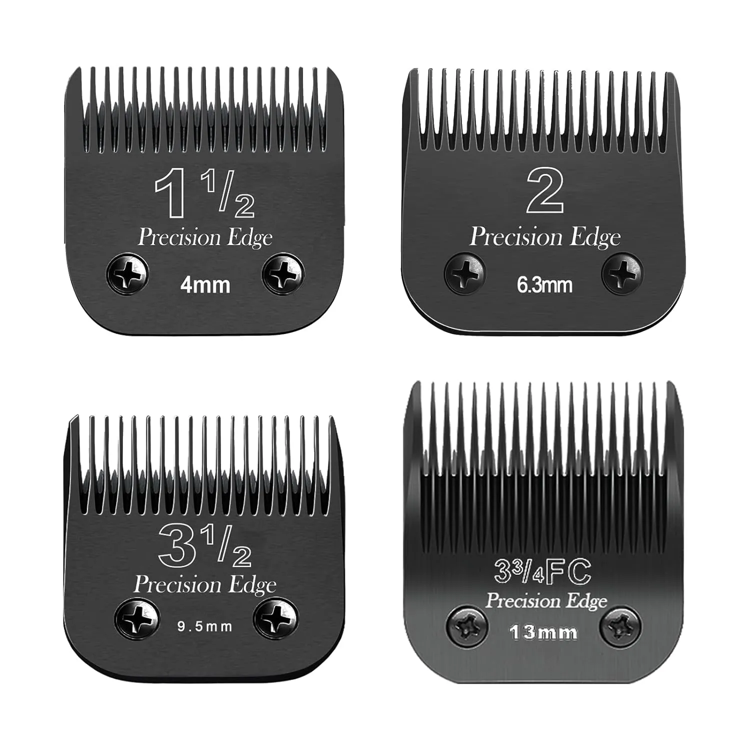 4 Pcs Professional Detachable Replacement Stainless steel knife set,compatible with Andis AGC,BDC,BGC,MBG Series,oster Classic 76/Star-Teq/Power-Teq Clippers，Cut Length 5/32-Inch to 1/2-Inch
