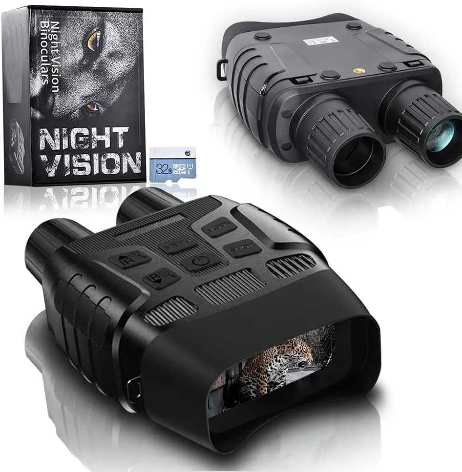 4X Digital Zoom Night Vision Binoculars for Outdoors, 1080P FHD Infrared Digital Night Vision, 2.31" TFT Display, IP54 Waterproof, Day and Night High-Power Binoculars