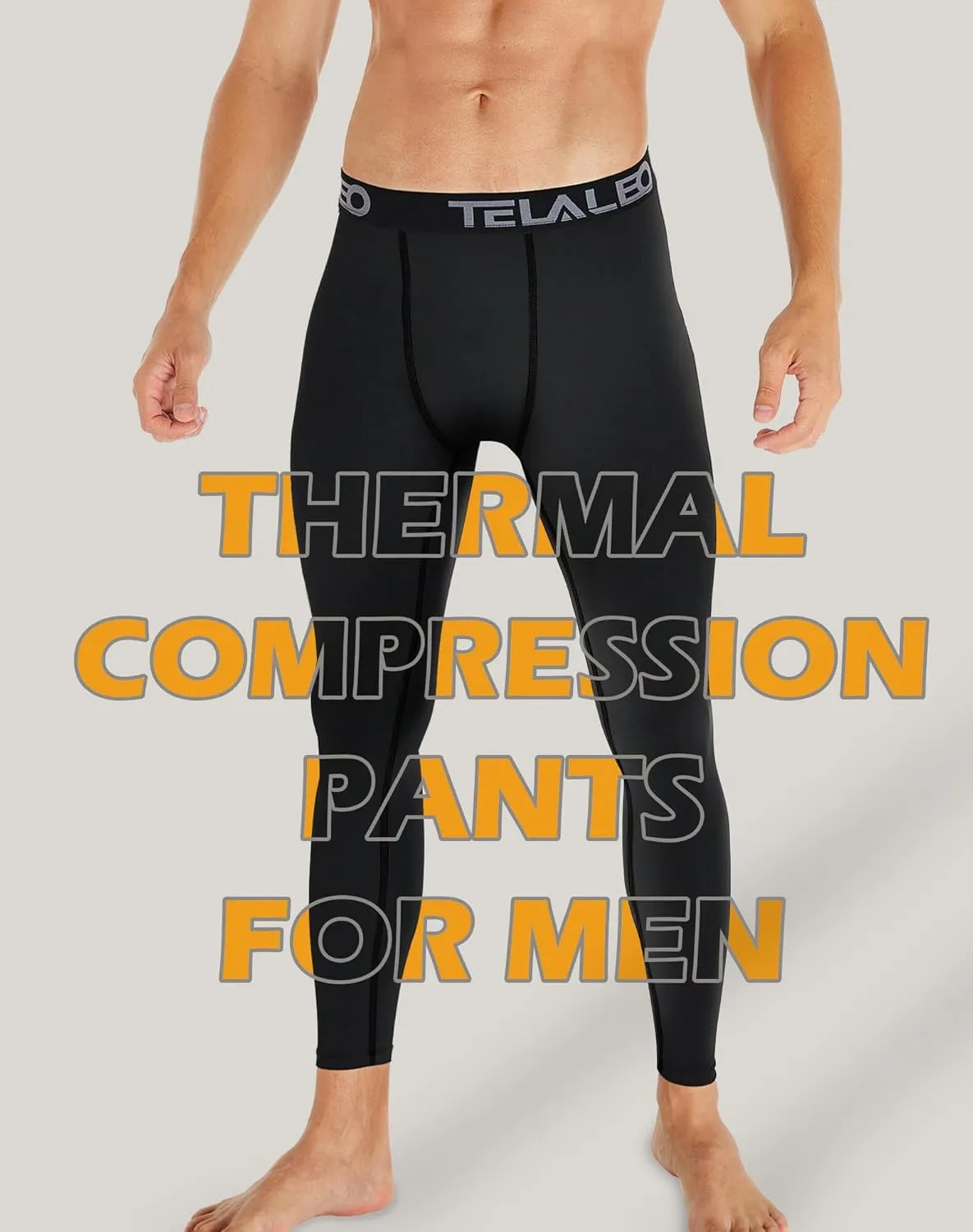 5 or 4 Pack Men's Thermal Compression Pants Fleece Lined Sports Tights Athletic Leggings Cold Weather Baselayer Winter Gear