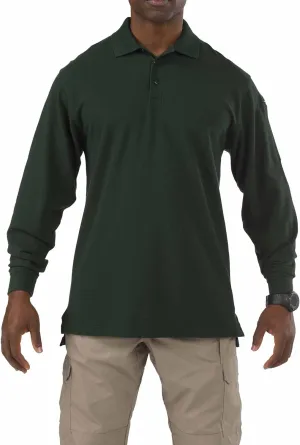 5.11 Tactical Professional Long Sleeve Polo Shirt, Cotton Pique Knit, Reinforced Seams, Style 42056
