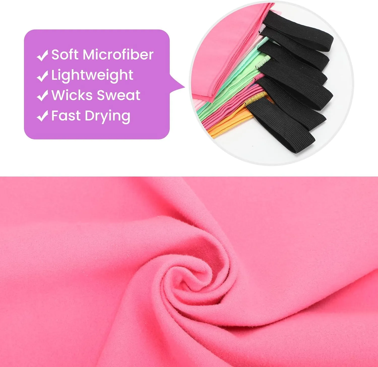 6 Pack Microfiber Gym Towel Quick Dry Lightweight Workout Gear for Men Women Sports Exercise Fitness Tennis Running Riding Hiking Camping Yoga Sweat Towels(6 Pack(Light))