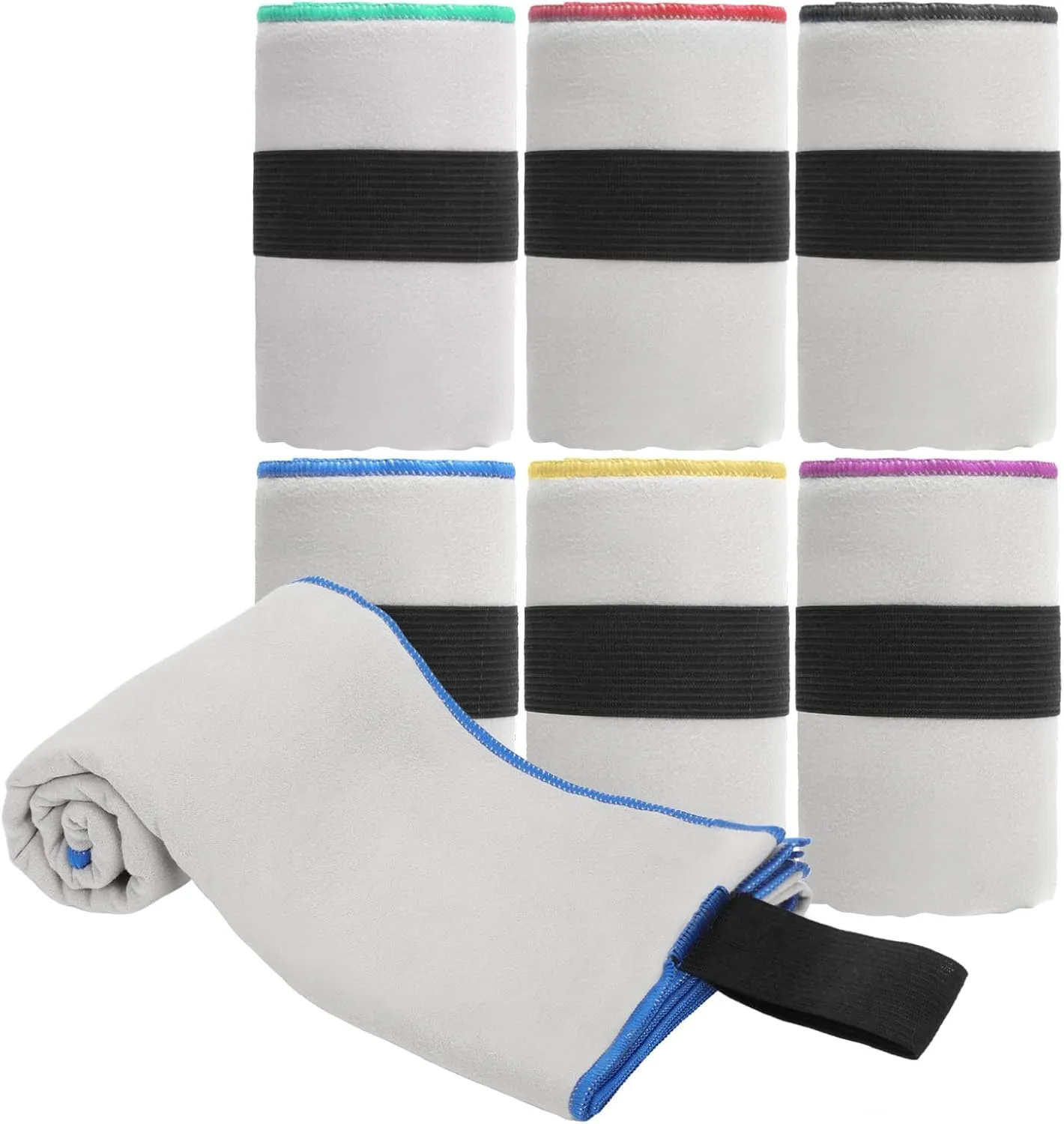 6 Pack Sweat Towels for Workout Quick Dry Microfiber Gym Towel Men Women Fitness Gear for Sports Exercise Tennis Yoga Running Cycling Hiking Towel(6 Pack(Grey))