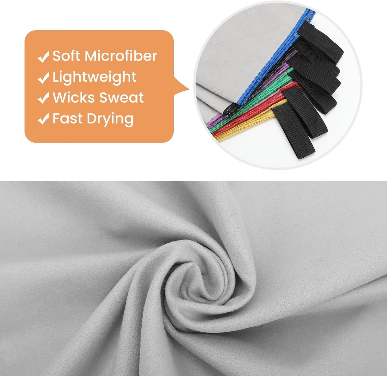 6 Pack Sweat Towels for Workout Quick Dry Microfiber Gym Towel Men Women Fitness Gear for Sports Exercise Tennis Yoga Running Cycling Hiking Towel(6 Pack(Grey))