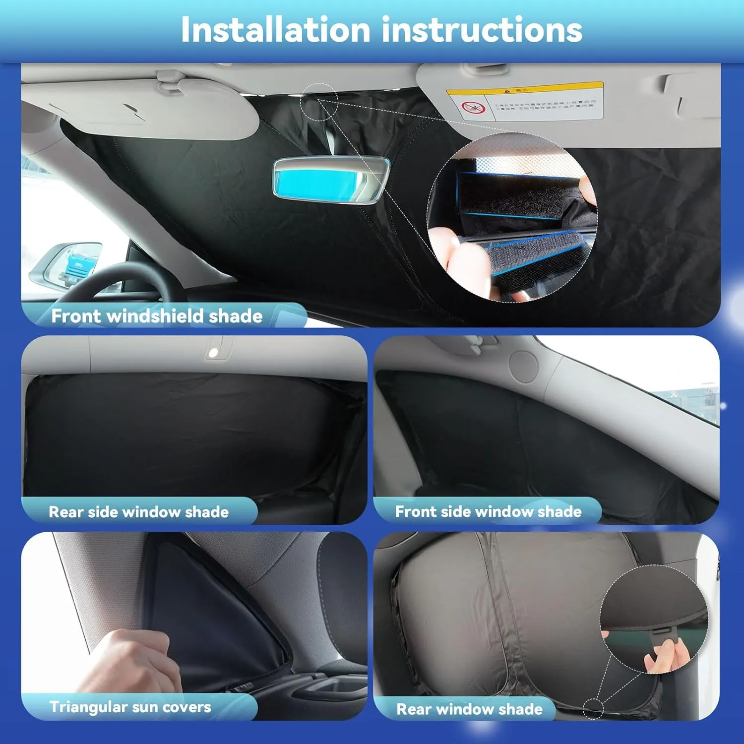 8 PCS Sun Shades for Chrysler Pacifica Windshield Sunshade, 2-Layer Full Window Shades for Pacifica 2017-2025 Front Rear Side Window Covers Sun Visor Blocker Privacy Car Accessories Keep Car Cool