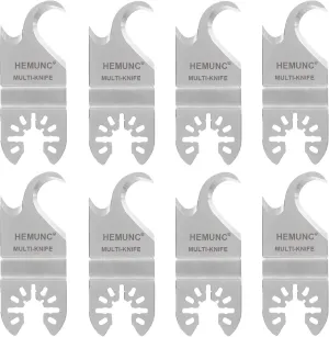 8PCS Oscillating Multitool Saw Blades, Oscillating Multi Tool Hook Knife Blade for Cutting Roofing Shingles, PVC Carpet, and Cardboard, Fit Dewalt Milwukee Rockwell Bosch Dremel Ryobi Ridgid