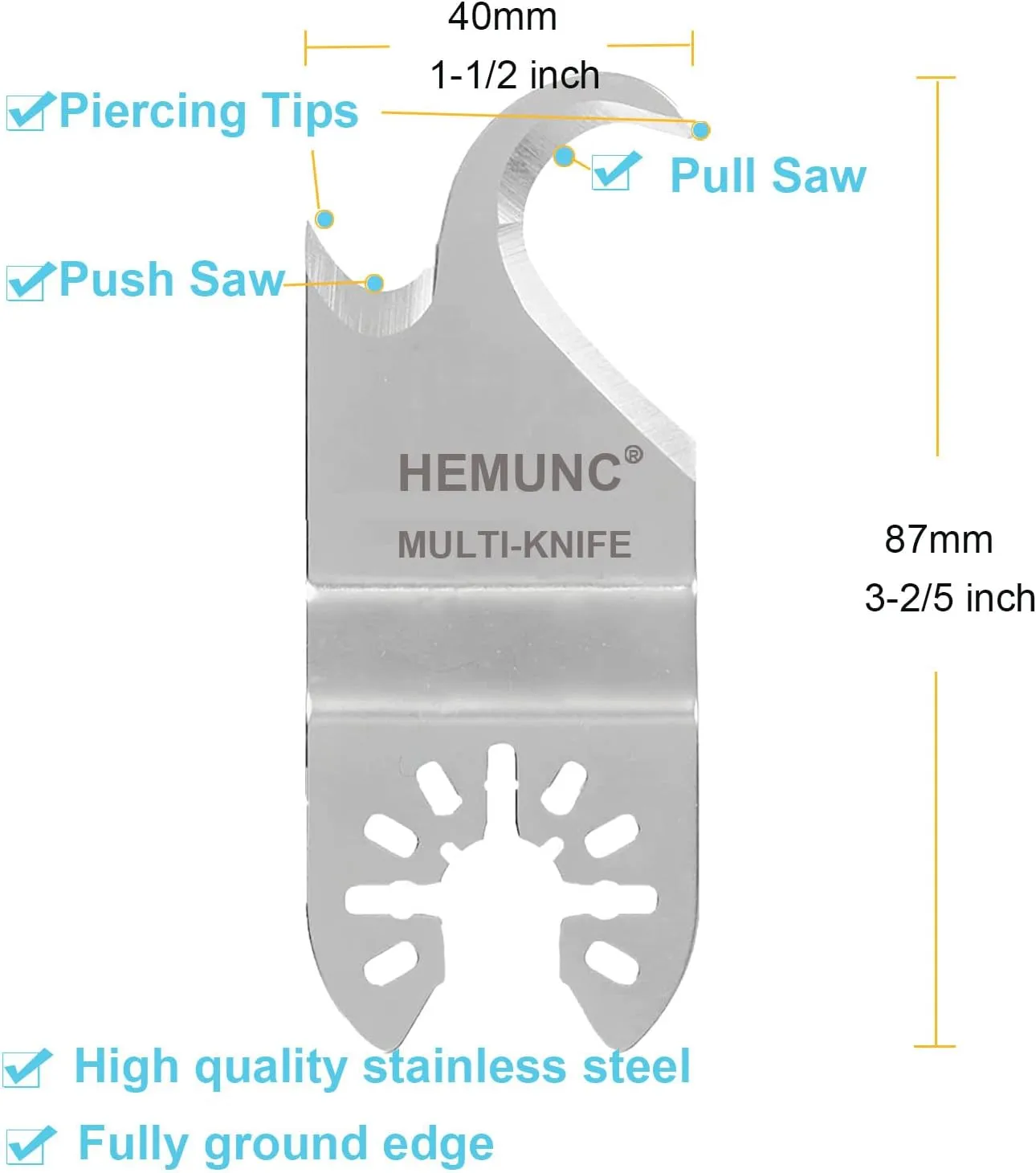 8PCS Oscillating Multitool Saw Blades, Oscillating Multi Tool Hook Knife Blade for Cutting Roofing Shingles, PVC Carpet, and Cardboard, Fit Dewalt Milwukee Rockwell Bosch Dremel Ryobi Ridgid