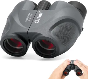 8x25 Compact Binoculars, BAK-4 Prism 8.2° Wide Field of View 21mm Eyepiece with ED Lens, Grey