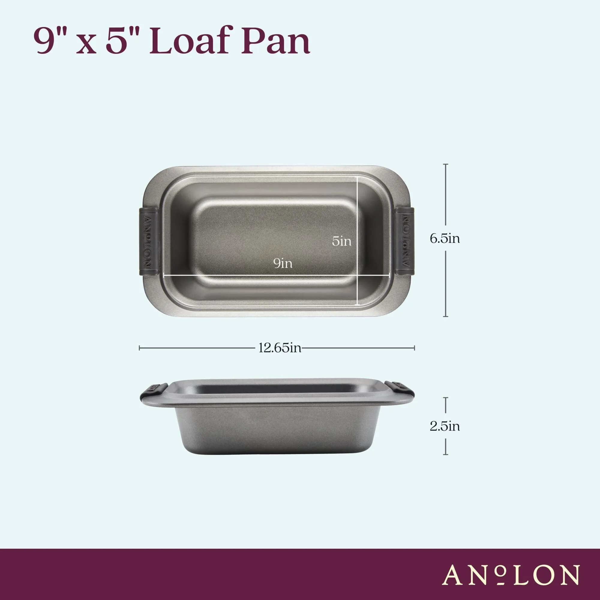 9" x 5" Loaf Pan with Silicone Grips