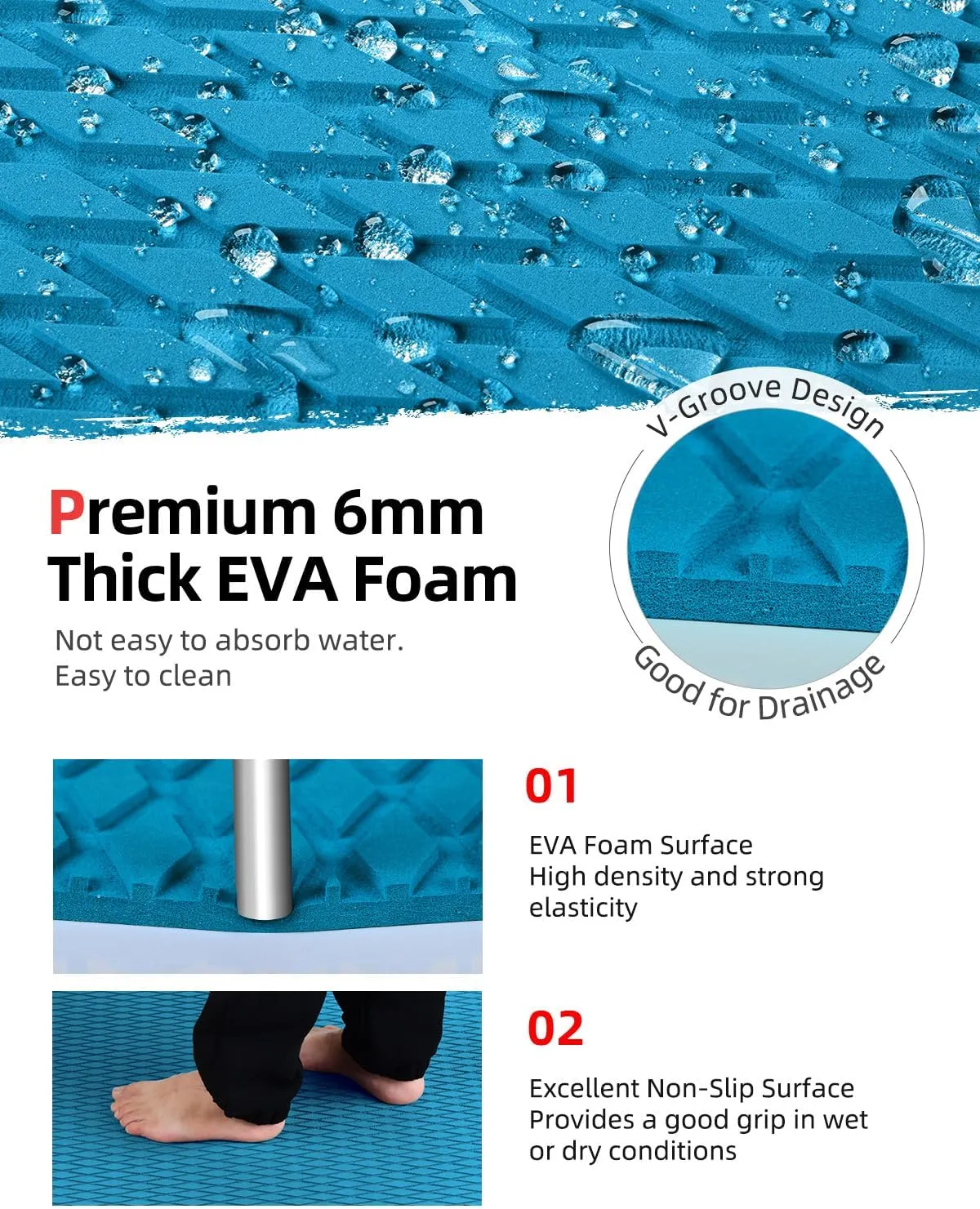 Abahub EVA Foam Boat Flooring 96''x16''/23.5''/38''/47'' 48''x16'' Non-Slip Camouflage Surfboard Traction Pad Grip Mat Self-Adhesive Trimmable Decking Sheet for Boats SUP Paddleboard Kayak Surfing