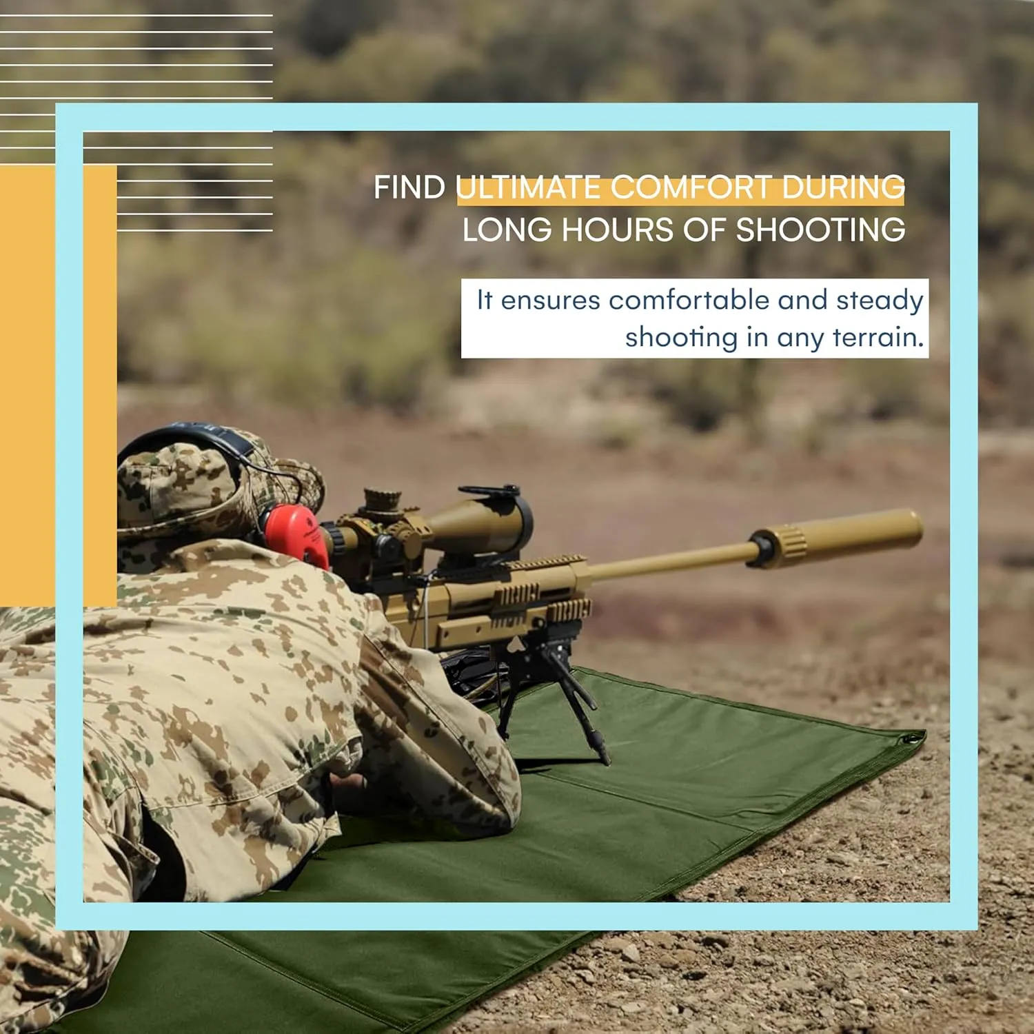 ACOWAY Roll-Up Shooting Mat - Tactical Shooter Mat for Range Rifle Hunting - Outdoor Hunting Accessories - Durable, Non-Slip, Durable Double-Layered Nylon