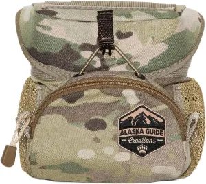 Alaska Guide Creations Hybrid Binocular Pack | Compact Utility Bag with Mesh Side Pockets | Binocular Harness for Comfort and Quick Access (Multicam)
