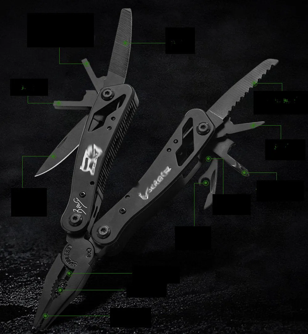 All in one Steel Multitool Camping tool Folding Pliers / multi tool pocket knife