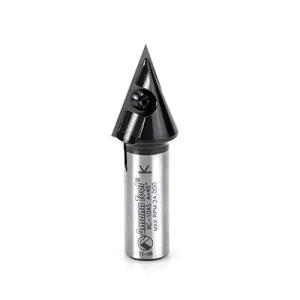 Amana Tool RC-1045 V Groove Router Bit CNC Insert 45 Deg x 7/8 CH x 1/2 Inch Shank, Miter Fold Blade, Signmaking and Lettering