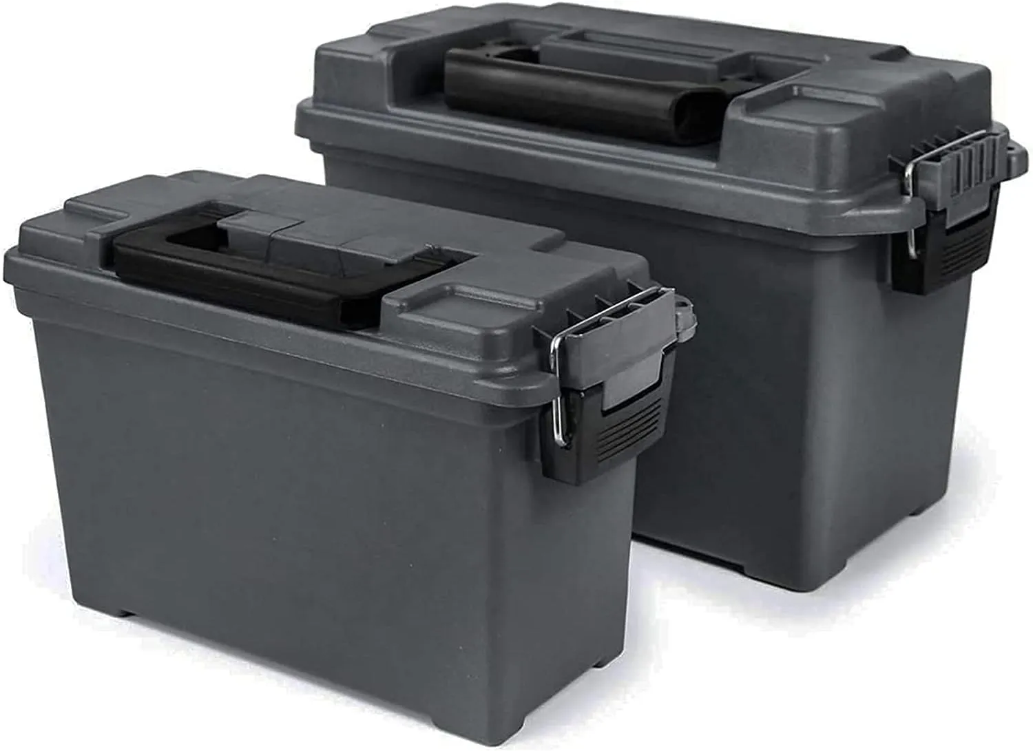 Ammo Storage, Plastic Ammo Storage Box, Lockable Waterproof Ammo Can for Pistol, Rifle, Shotgun(Combo 2 Pack)