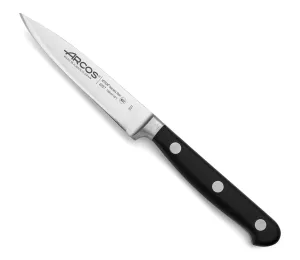 Arcos Paring Knife 4 Inch Stainless Steel. Kitchen Knife for Peeling Fruits and Vegetables. Ergonomic Polyoxymethylene Handle and 100 mm Blade. Series Opera. Color Black.