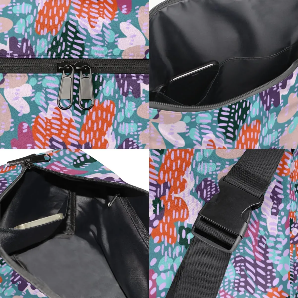 Art Fractal Painting Small Gym Bag for Men Women Workout Sport Duffle Bag Waterproof Weekender Overnight Bag Lightweight Carry on Tote Bag Crossbody Shoulder Travel Bag for Swim Yoge Dance