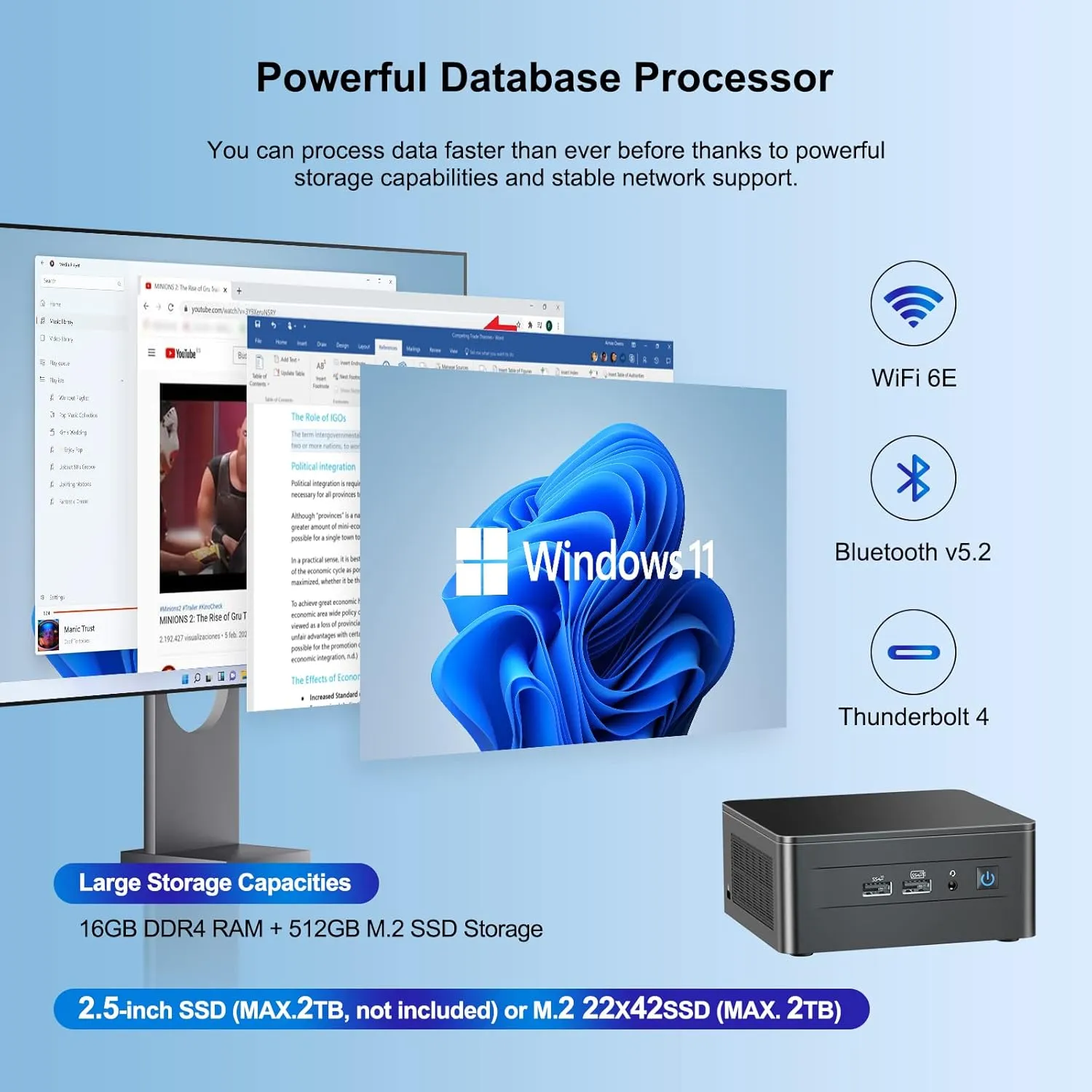 ASUS NUC 12, Intel NUC 12 Pro Mini PC NUC12WSHi7(12-Core i7-1260P 16GB RAM 512GB SSD Iris XE Graphics) Win 11 Pro Latest Desktop Computer Mini PC,2 x Thunderbolt 4, Intel nuc Wi-Fi 6E AX211 Wireless