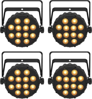 Audiosavings Bundle: Chauvet DJ SLIMPAR Q12 BT ILS Wireless Par Wash Up-Light w/Bluetooth (4 Items)