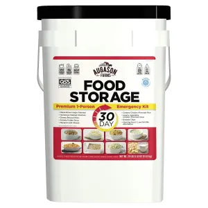 Augason Farms 30 Day Premium Emergency Food Supply Kit - 1 Person Survival Meal kit - Just Add Water - Dehydrated Meals with Long Shelf Life - Ideal for Prepping, Camping, Emergency Use - 307 Servings