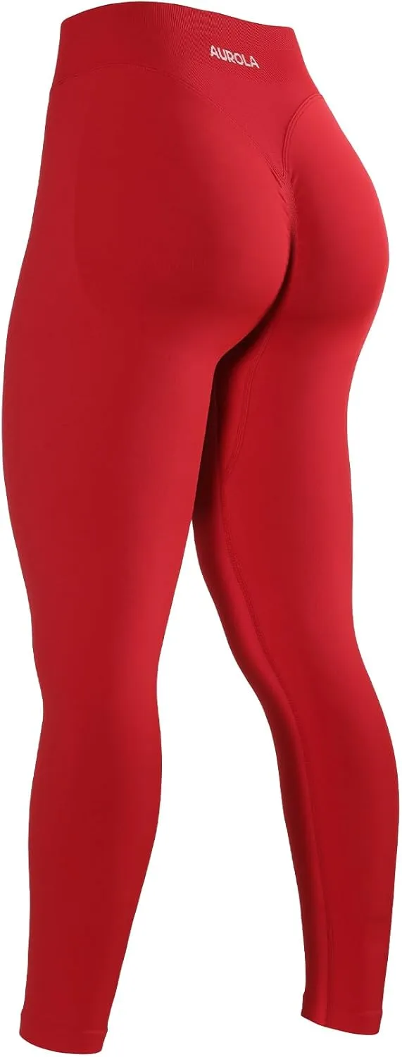 AUROLA Influence Workout Leggings for Women, Seamless Compression Tummy Control Leggings Mid Rise Yoga Pants