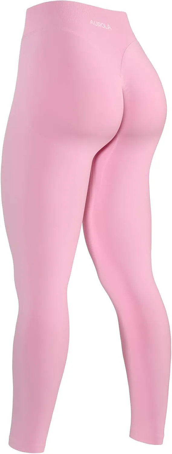 AUROLA Influence Workout Leggings for Women, Seamless Compression Tummy Control Leggings Mid Rise Yoga Pants