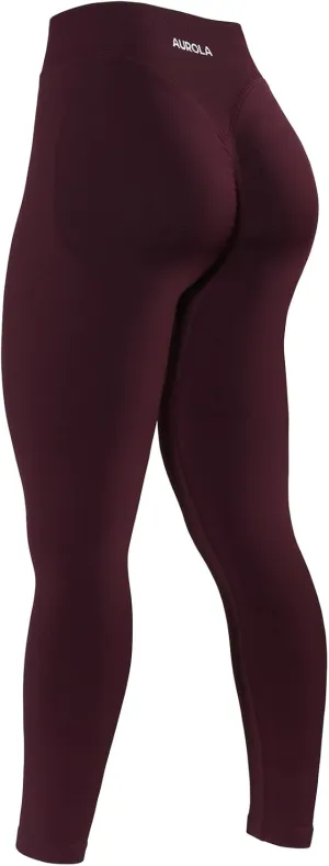 AUROLA Influence Workout Leggings for Women, Seamless Compression Tummy Control Leggings Mid Rise Yoga Pants