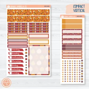 Autumn Pumpkins & Florals Kit | A5 Compact Vertical Planner Kit Stickers for Erin Condren | Amber Waves | 343-081